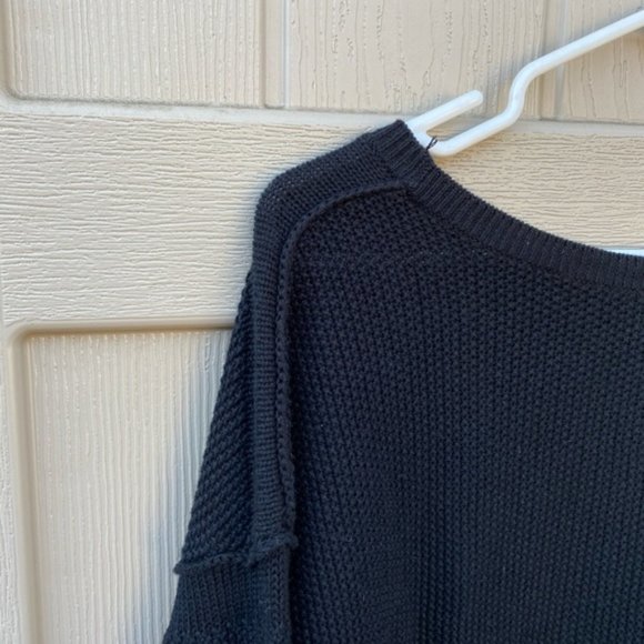 Vince cashmere cotton seed stitch waffle knit boxy relaxed fit pullover sweater - Picture 13 of 16